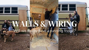 Will we ever have a fridge again?! Running the wiring in our Skoolie!