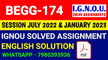 BEGG 174 Solved Assignment 2023-24 English, BEGG 174 Solved Assignment 23-24, BEGG-174 Assignment