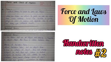 Force and Laws of Motion | Handwritten notes | Class 9 Science chapter 9 notes | Learn with Anuja |