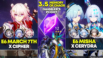 E6 March 7th x Cipher & E6 Misha x Cerydra | Memory of Chaos 12 | Honkai Star Rail 3.5