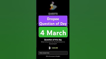 Dropee Question of Day Code 4 March | Dropee Question of Day | Dropee Today Question of Day