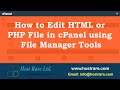 How to Edit HTML or PHP File in cPanel using File Manager Tools