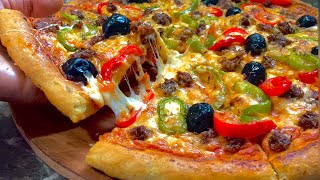 بيتزا المطاعم سبسيال مع اسرار العجينة وصلصة الطماطم روووعة/Puzza Hut