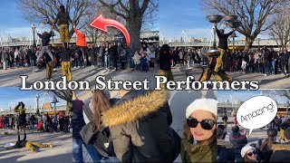 LONDON WALK A TOUR | STREET PERFORMERS | UK TRAVEL VLOG | AloeVlog