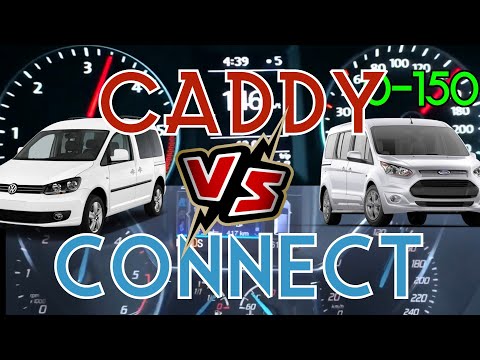 Ford Connect 1.5 tdci 120 HP Powershift  VS Vw Caddy 2.0 tdi 110 HP 4Motion 0-150 Race