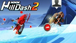 Новые уровни и СНЕГОХОД бешеное ускорение по воде MMX HILL DASH 2 прохождение игры ВИДЕО ПРО МАШИНКИ