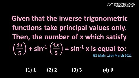 Inverse trigonometric function           [JEE Main  16th March 2021]