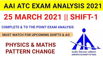 AAI ATC Exam Analysis 2021/25th March, 1st Shift/AAI JE ATC Exam Review/AAI ATC AO ANALYSIS 2021