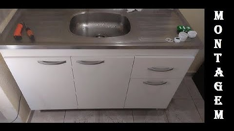 Como montar balcão de pia de cozinha 3 portas 1 gaveta -- Oficina de marcenaria