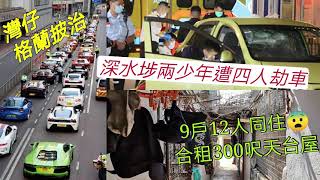 2.21灣仔警「截查40超跑😍」 深水埗「19歲少年租車」 遭4賊「木棍磚頭毀車」搶走 $80000勞力士😨「9戶12人」合租「300呎天台屋」少女與陌生人「需供訓一個床位😭」 香港土地問題痴Q線!