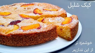 طرز تهیه کیک شلیل کافی شاپی  //  How to make nectarine cake  #کیک_شلیل