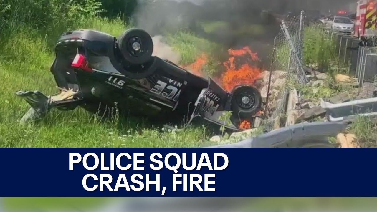 Wisconsin police squad rollover crash, fire | FOX6 News Milwaukee - YouTube