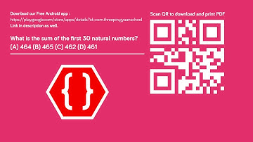 What is the sum of the first 30 natural numbers? | Arithmetic Progression | Maths-1 | 10th