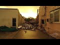 10-28-2020 Golden Meadow, LA - Drone Major Damage Partial Building Collapse Onto Road