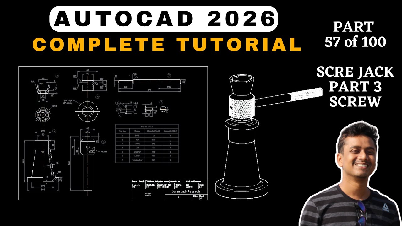 AutoCAD Complete 2D+3D Tutorial for Beginners || AutoCAD 2026 3D ...
