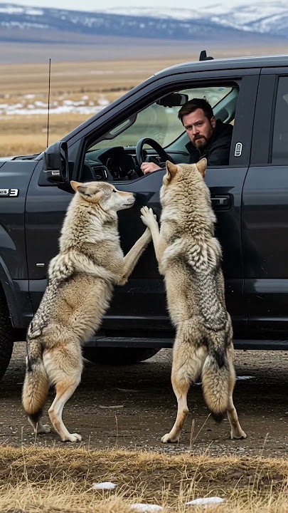 The Gray Wolves Save Their Pup With The Help of A Man #animals #rescue #dog
