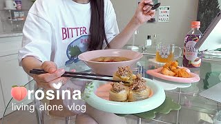 living alone vlogㅣSoft tofu party, Making soft tofu gimbap, soft tofu ramen, kimchi tuna gimbap