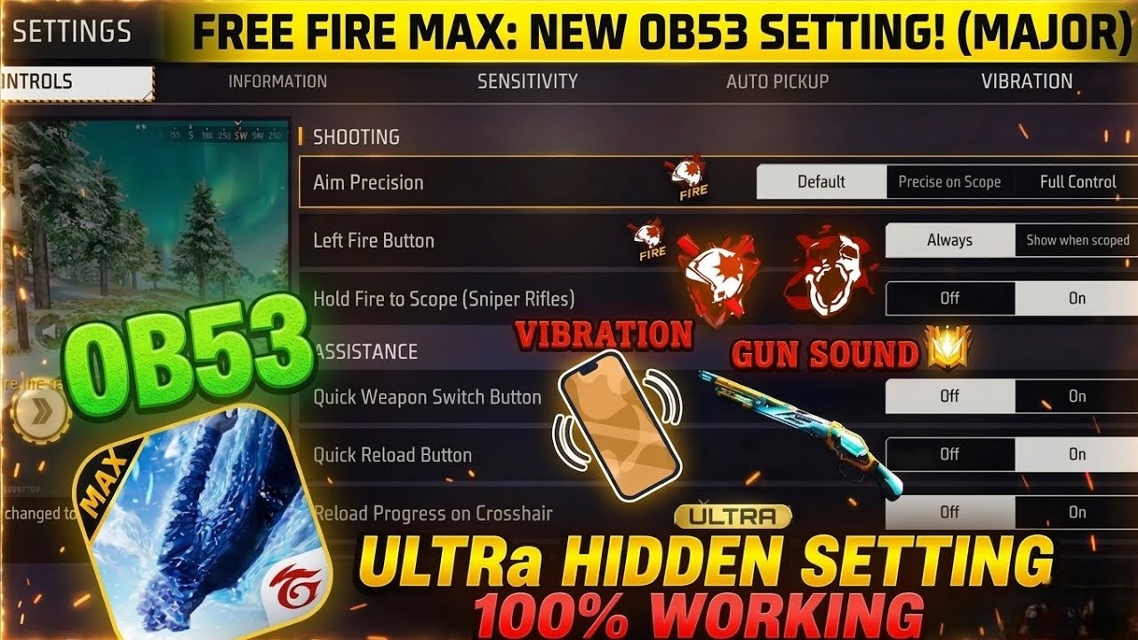 New Control Settings Free Fire After OB 53 Update 2026 | Free Fire ...