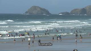 Surfers | Perranporth  | Beach | Seaside | Cornwall | England | Fremantle stock footage | E16R61 011 by ThamesTv 340 views 12 days ago 28 seconds