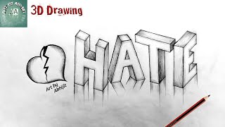 3D Drawing // How to draw 3D letters // 3d letters drawing @ArtbyAbhijit