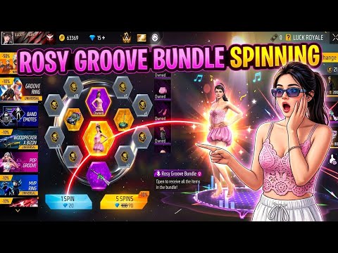 Rosy groove bundle spinning 😱 malayalam #freefire #freefirehighlights #freefirenewevent #trending