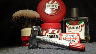 GSC Red Tip Tribute Razor - Proraso Red - AP Shave Co. Gelousy Brush screenshot 3