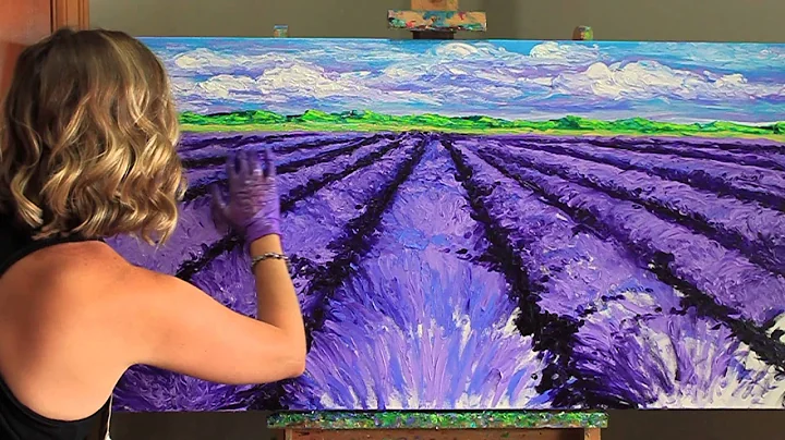 Kimberly Adams finger painting with oils.