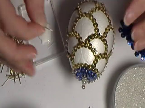 Making a glitter and sequin Easter Egg