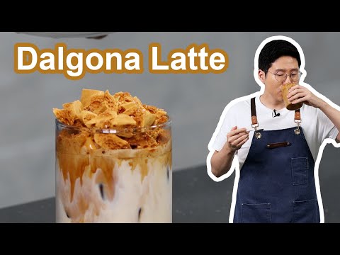 Dalgona Latte honeycomb toffee latte  Different to dalgona coffee  Best use of dalgona candy