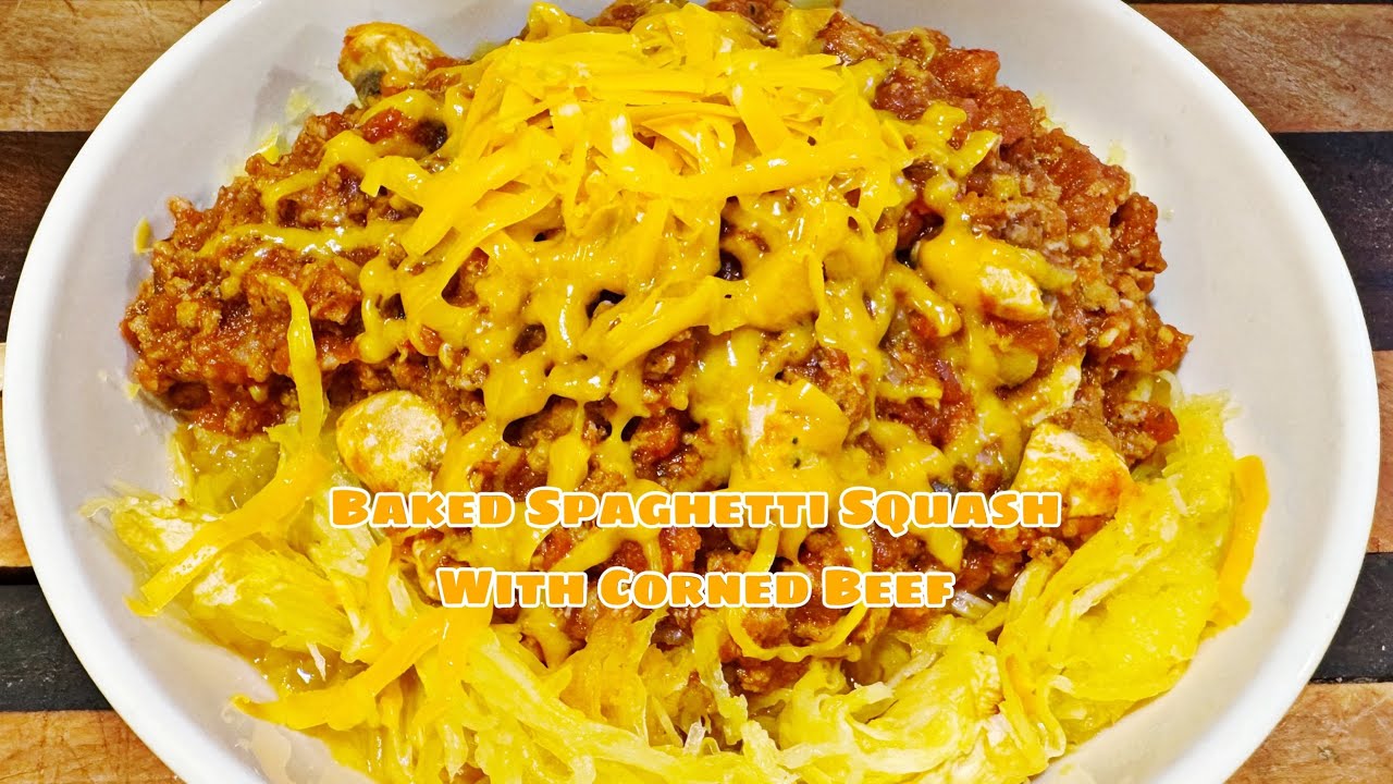 Baked Spaghetti Squash With Corned Beef - YouTube