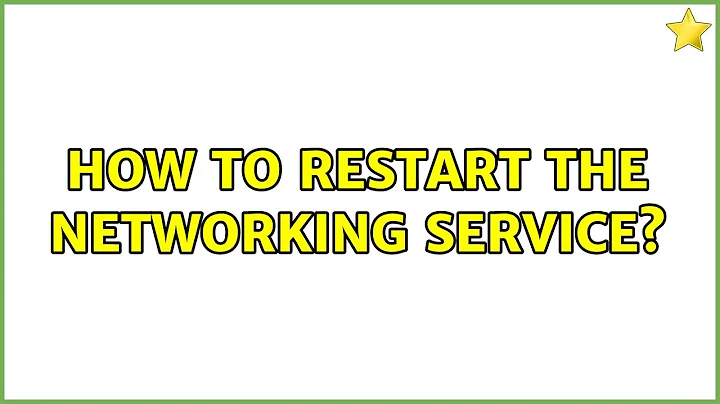 Ubuntu: How to restart the networking service?