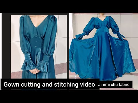 sleeveless gown🤩cutting and stitching full video | latest gown cutting 💯  - YouTube