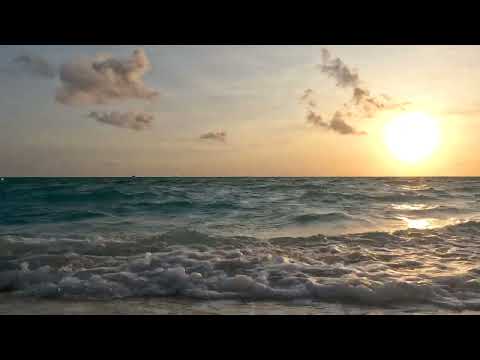 Relaxing Music With Ocean Waves | Maldives Beach Waves | Relaxing 5 Minutes Video to Bring Calmness