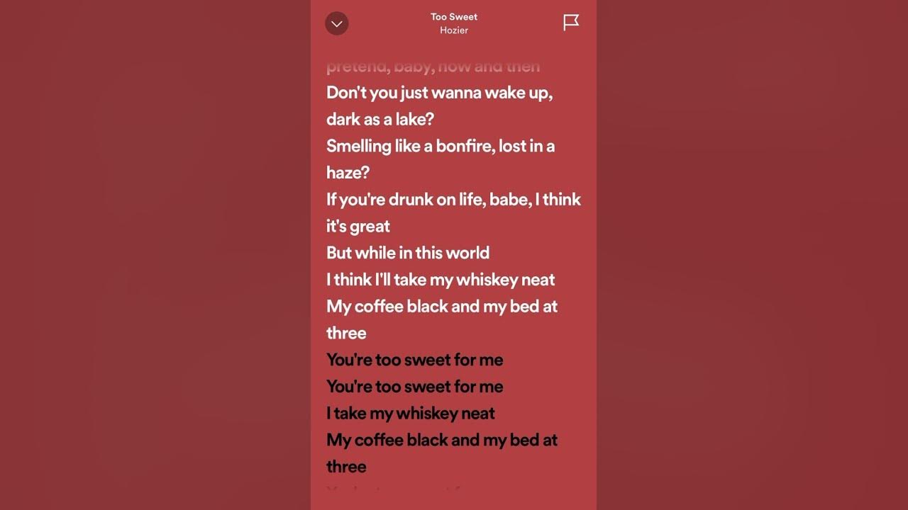 HOZIER ‘TOO SWEET’ LYRICS ✨#hozier #toosweet #english #lyrics #lyricvideo  #edit #editaudio #song