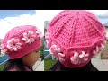 Boina tejida a crochet con cuadrados de Flores  paso a paso - MILAGROS ENA