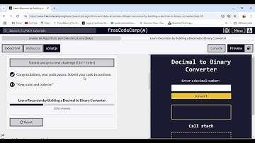Learn Recursion by Building a Decimal to Binary Converter  Step 35   freeCodeCamp.org