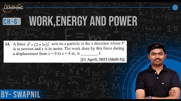 A force F=(2+3x)i acts on a particle in the x direction where F is in newton and x is in meter