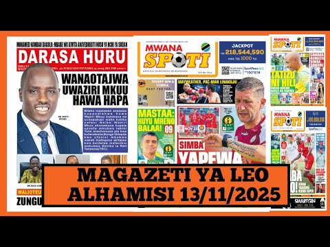 Magazeti Ya Leo Novemba 13 2025 Alhamisi Magazeti Ya Michezo Leo Asubuhi Alhamisi Simba 