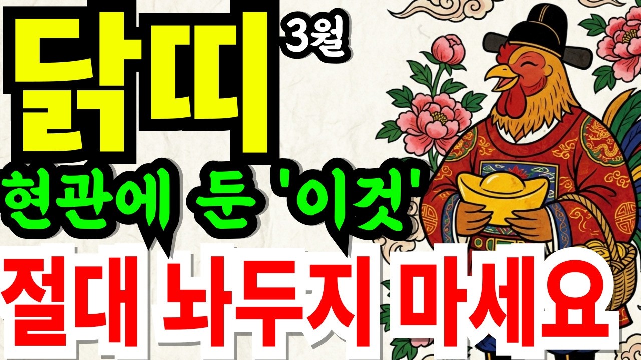 닭띠 여러분, 3월 직감이 돈이 됩니다! 이번 달 느낌대로 움직이면 막혔던 재물문 활짝 열립니다 81년생 69년생 57년생 45년생