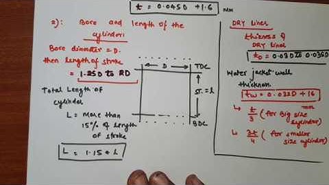 DESIGN OF CYLINDER || DESIGN OF BORE AND LENGTH OF STROKE || DESIGN OF CYLINDER HEAD