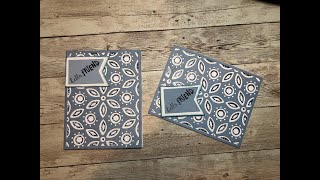 Layered Floral Background Thin cut with Blue Belle Glitter Paper