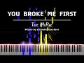Tate McRae - you broke me first (Piano Cover) Tutorial by LittleTranscriber