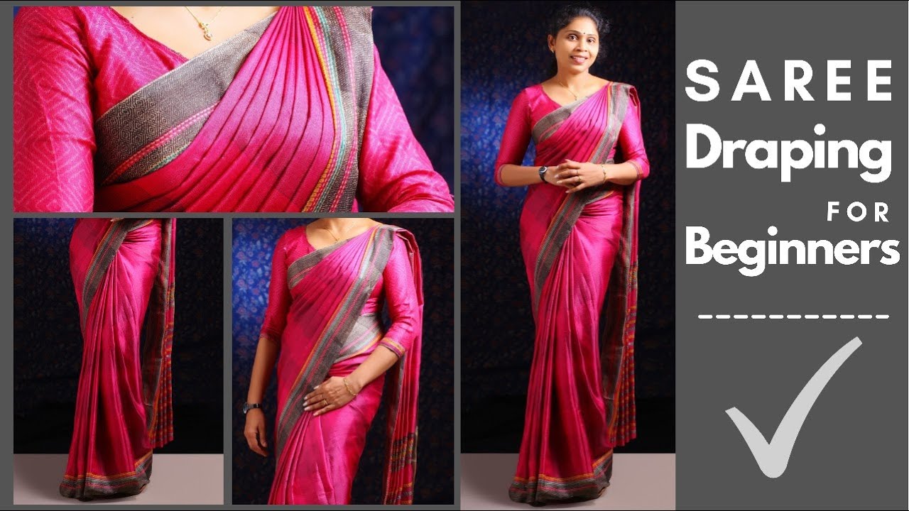 Saree draping tutorial for beginners|tips for secure fitting|തുടക്കക്കാർക്‌അടിപൊളിയായിസാരിഉടുക്കാം.