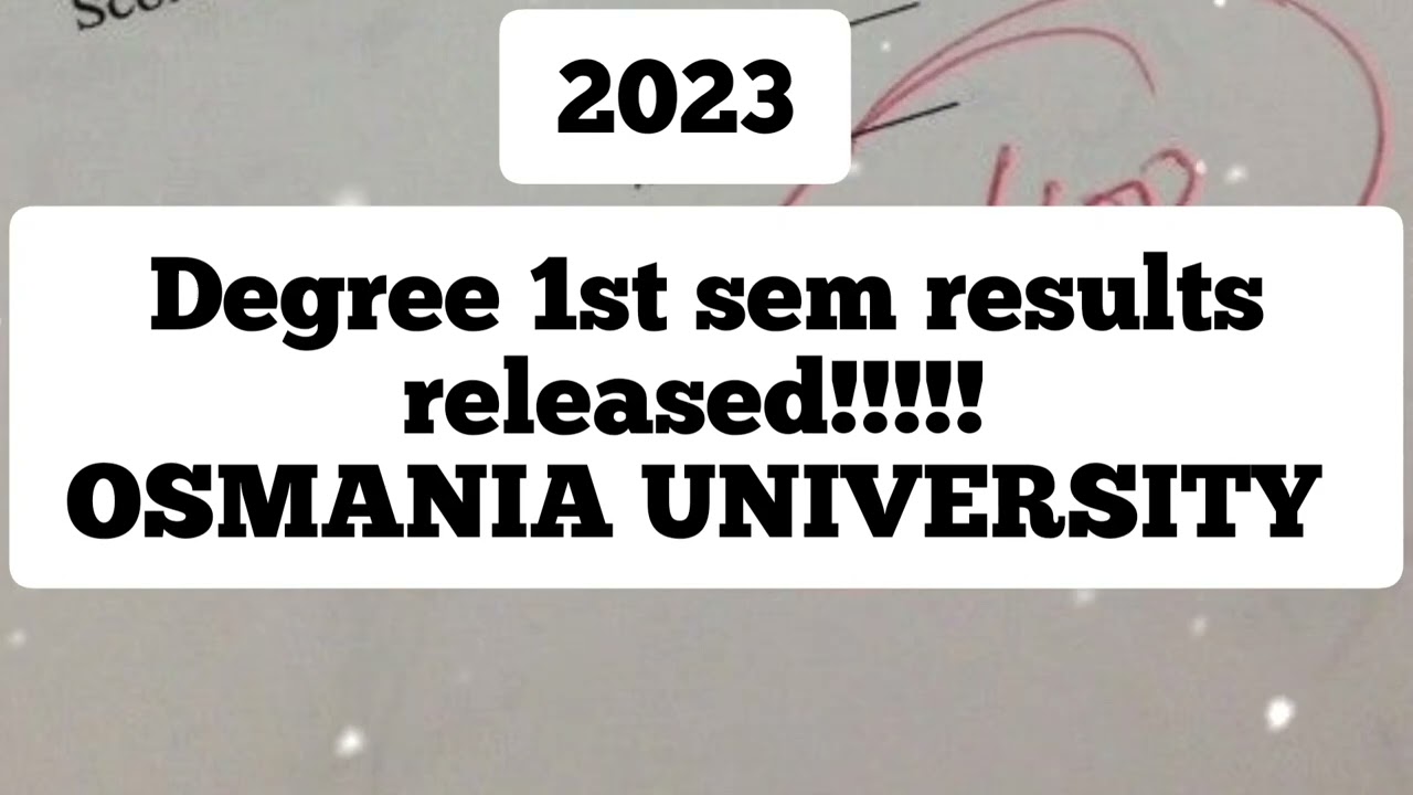 DEGREE 1ST SEM RELEASED!!! OU DEGREE 1ST YEAR RESULTS OUT!!!!link in description ⚠️⚠️