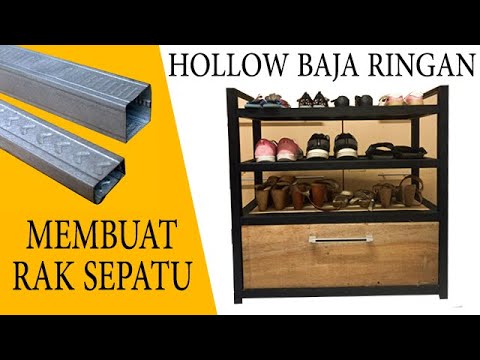 MEMBUAT RAK  SEPATU  MINIMALIS HOLLOW BAJA  RINGAN  