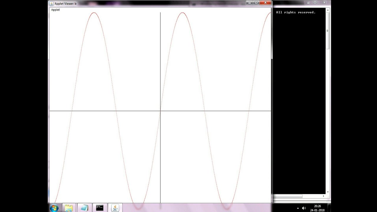 How to draw sine or cosine graph in Java (appletviewer) - YouTube