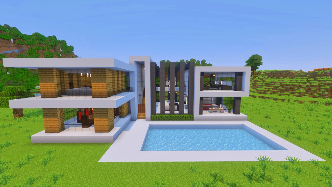 Minecraft: How to Build a Modern Mansion Tutorial - YouTube