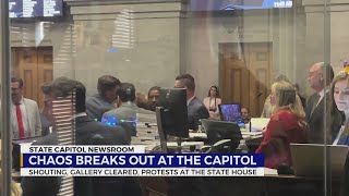 Shouting, gallery cleared, protests: Chaos breaks out at TN State Capitol