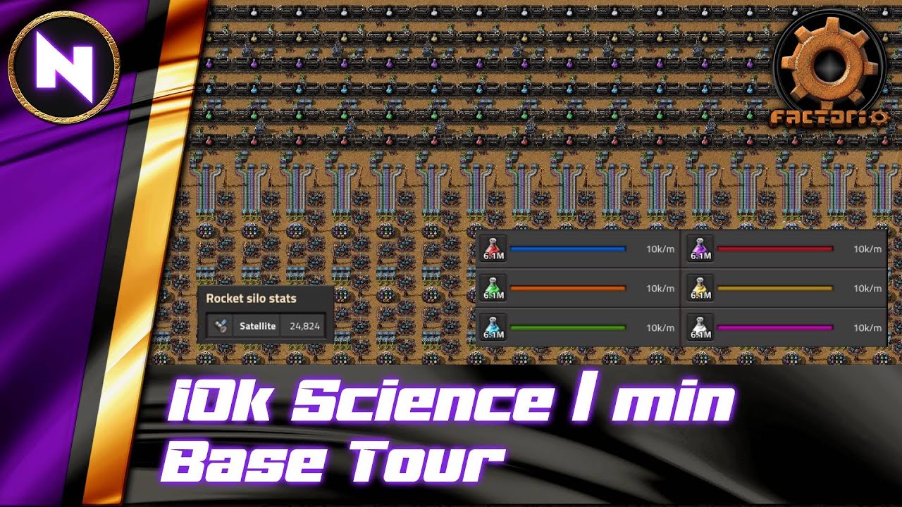 10K SCIENCE / MIN Vanilla Megabase by Gh0stP1rate | Factorio Base Tour ...