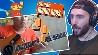 Alip ba ta - SUPER MARIO BROS Theme Song acoustic cover - AMERICAN REACTION